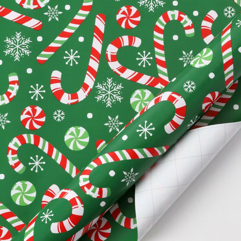 10′ Rolls |  30" X 10′ Holiday Wrapping Paper | Candy Cane Holiday 10' Rolls