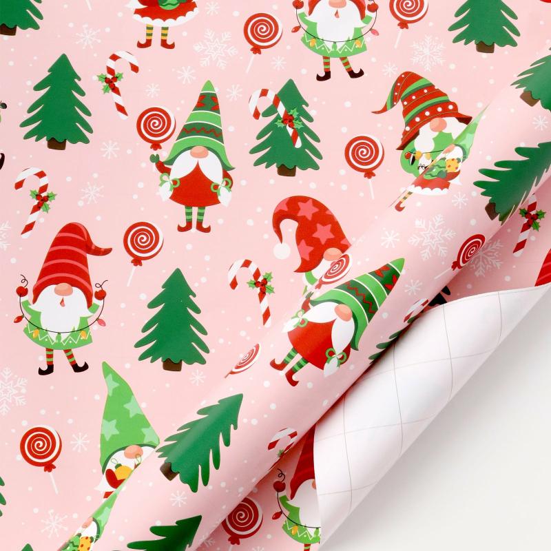 10′ Rolls |  30" X 10′ Holiday Wrapping Paper | Holiday Gnome 10' Rolls 10' Rolls