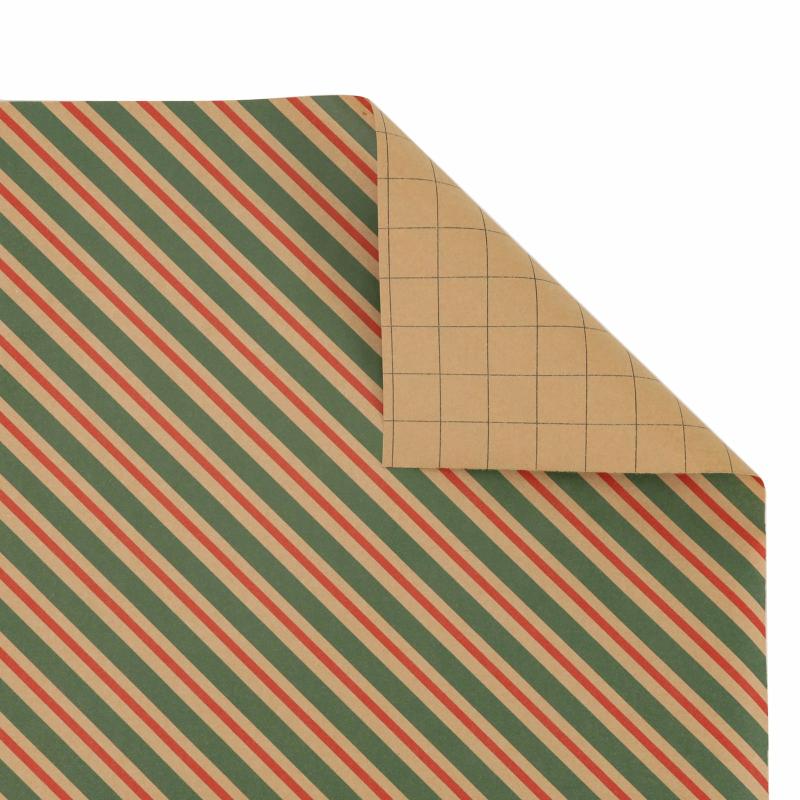 10′ Rolls |  30" X 10′ Kraft Wrapping Paper | Seasonal Diagonal Striped 10' Rolls 10' Rolls