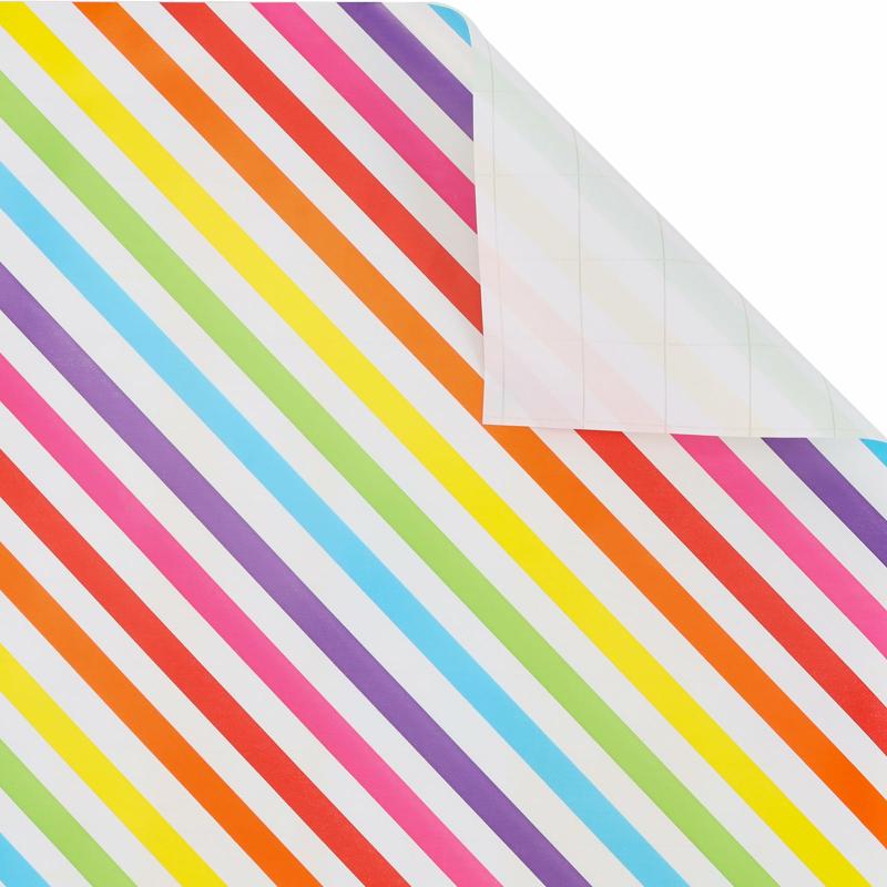 10′ Rolls |  30" X 10′ Wrapping Paper | Diagonal Rainbow Stripe 10' Rolls 10' Rolls