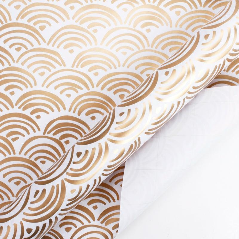 10′ Rolls |  30" X 10′ Wrapping Paper | White/Gold Rainbow 10' Rolls 10' Rolls