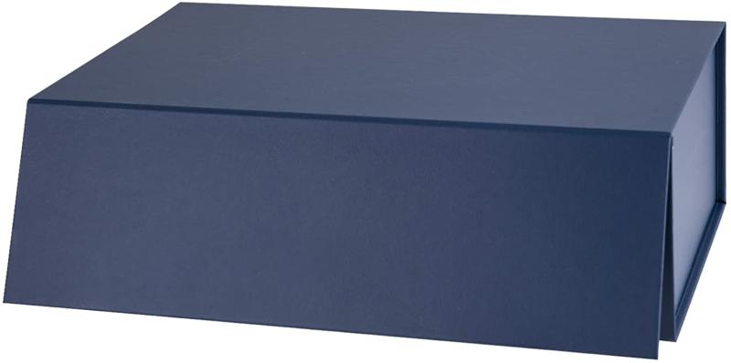 Everyday |  14" X 9" X 4.3" Collapsable Gift Box W/ Magnetic Square Flap Lid | Navy Everyday Everyday