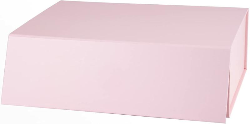 Everyday |  14" X 9" X 4.3" Collapsable Gift Box W/ Magnetic Square Flap Lid | Pink Everyday Everyday