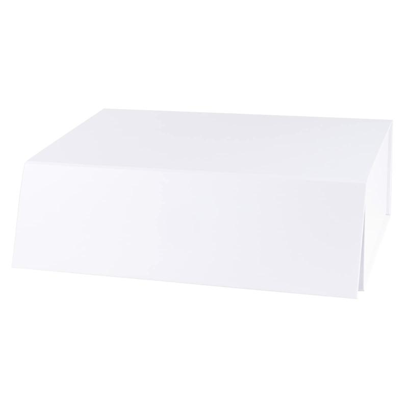 Everyday |  14" X 9" X 4.3" Collapsable Gift Box W/ Magnetic Square Flap Lid | White Everyday Everyday