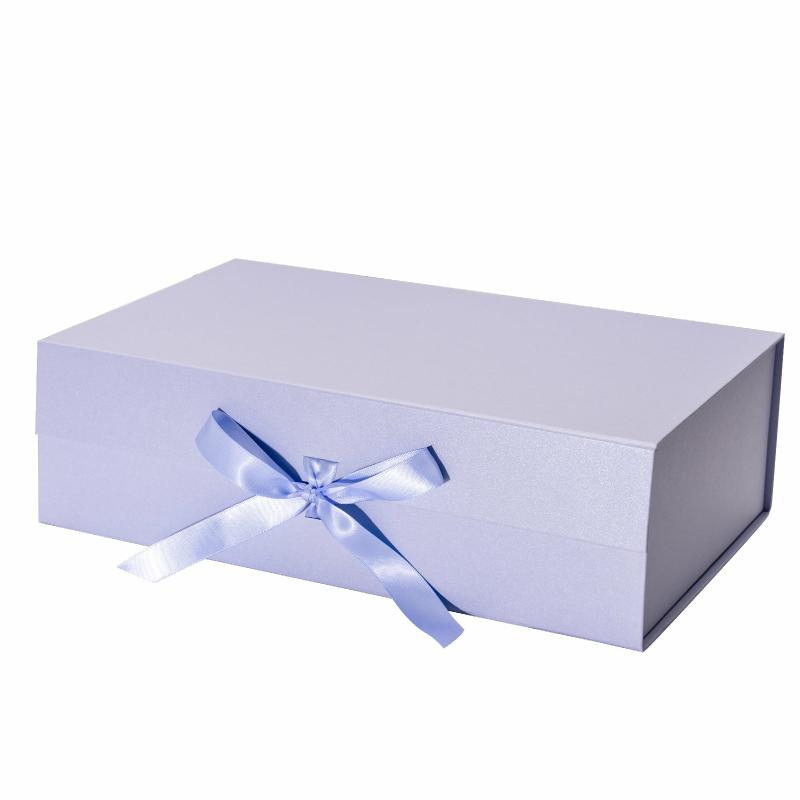 Everyday |  14" X 9" X 4.3" Collapsable Gift Box W/ Satin Ribbon & Magnetic Square Flap Lid | Taro Everyday Everyday