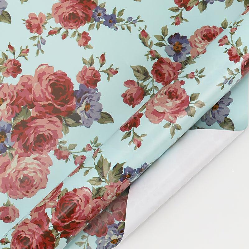 Everyday |  24" X 417′ Wrapping Paper Half Ream | Blue Floral Everyday Everyday