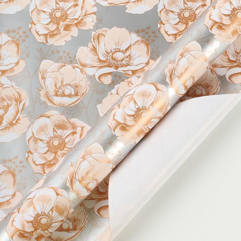 Everyday |  30" X 10′ Wrapping Paper | Metallic Pearl Finish Floral 10' Rolls 10' Rolls