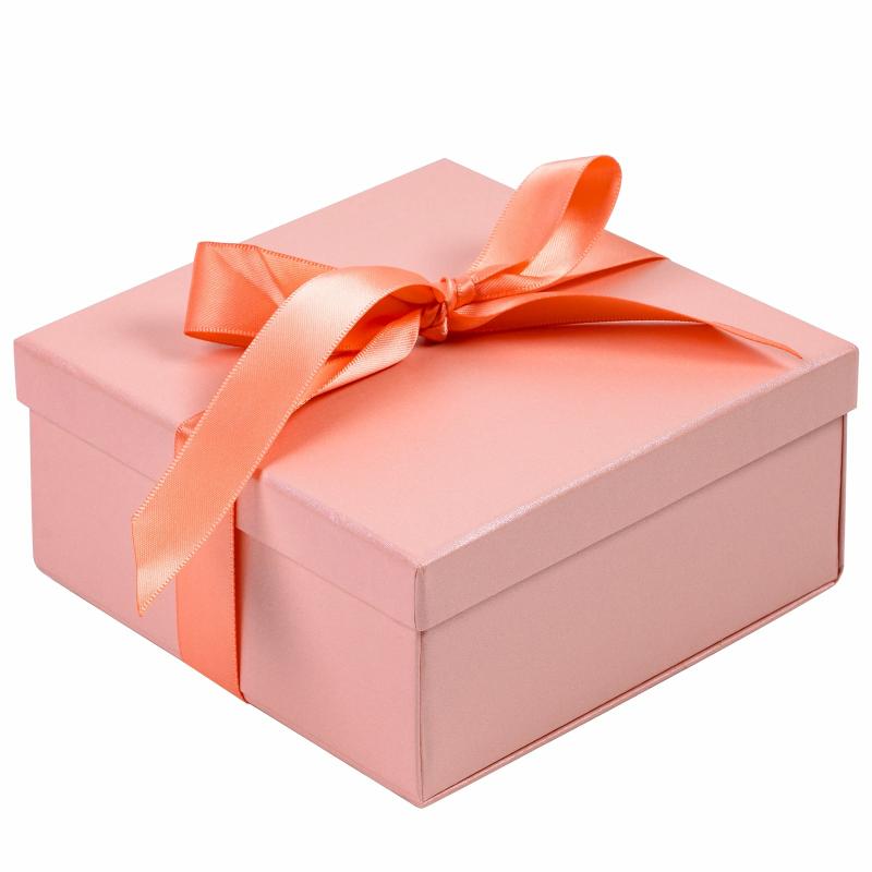 Everyday |  5" X 5" X 2.4" Gift Box W/ Satin Ribbon | Pink Everyday Everyday