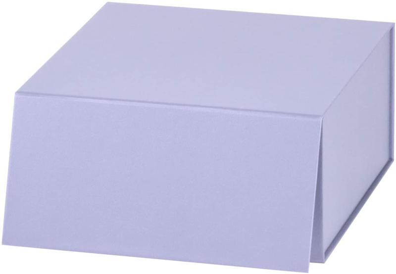 Everyday |  8" X 8" X 4" Collapsable Gift Box W/ Magnetic Square Flap Lid | Purple Everyday Everyday