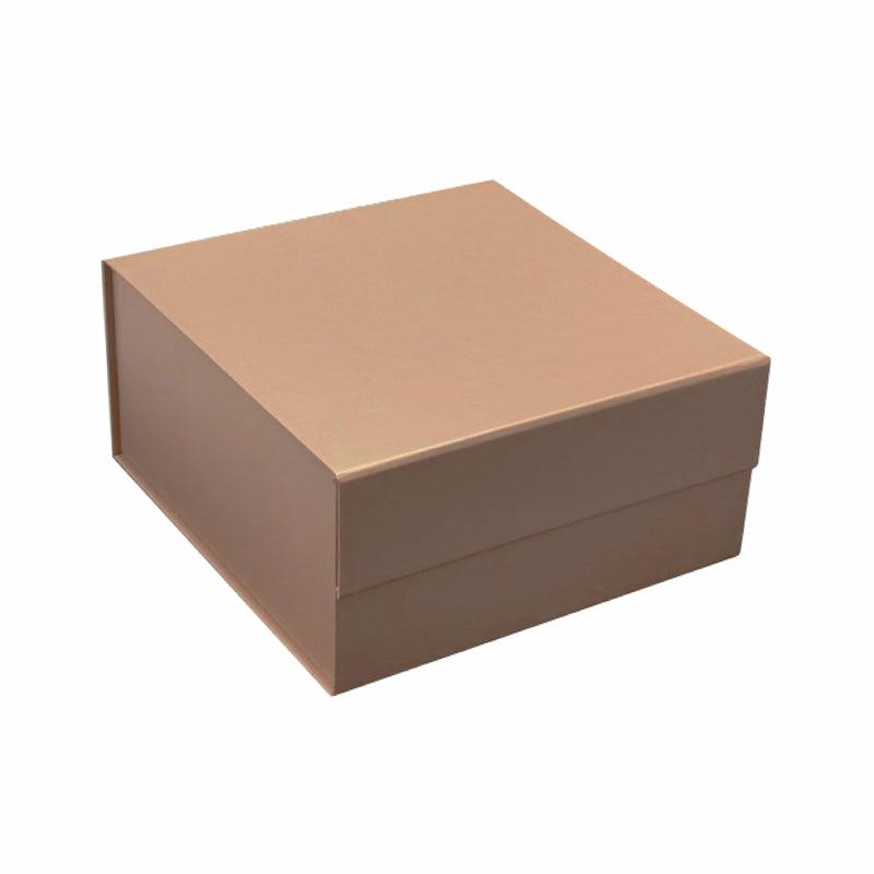 Everyday |  8" X 8" X 4" Collapsable Gift Box W/ Magnetic Square Flap Lid | Rose Gold Everyday Everyday