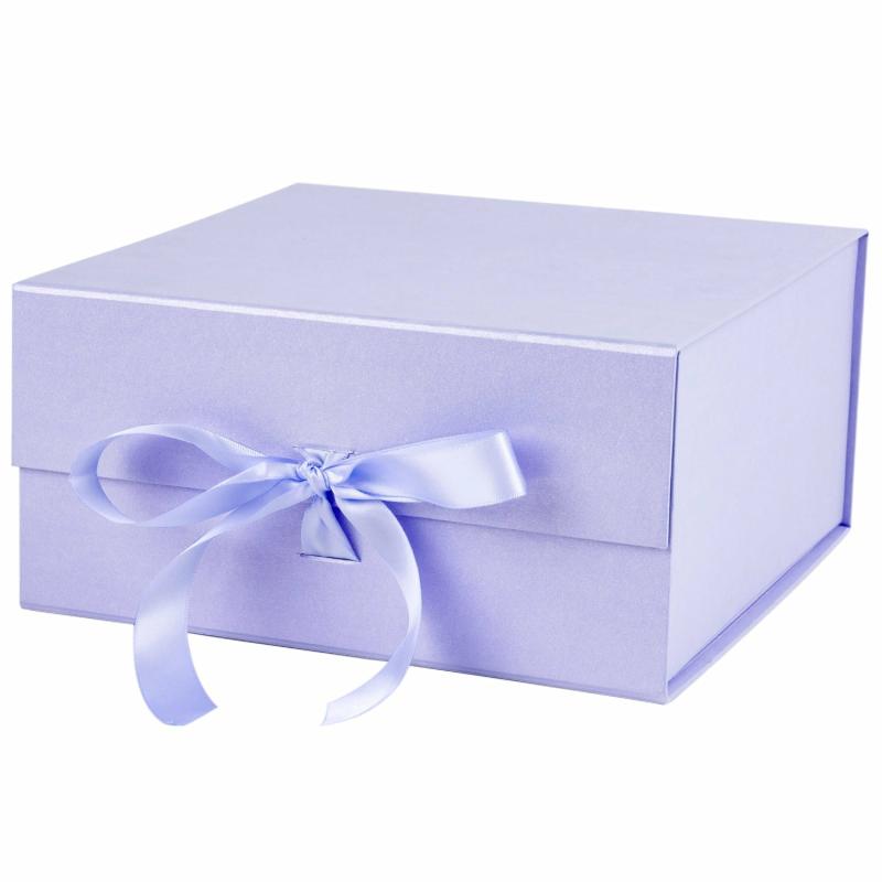 Everyday |  8" X 8" X 4" Collapsable Gift Box W/ Satin Ribbon & Magnetic Square Flap Lid | Taro Everyday Everyday