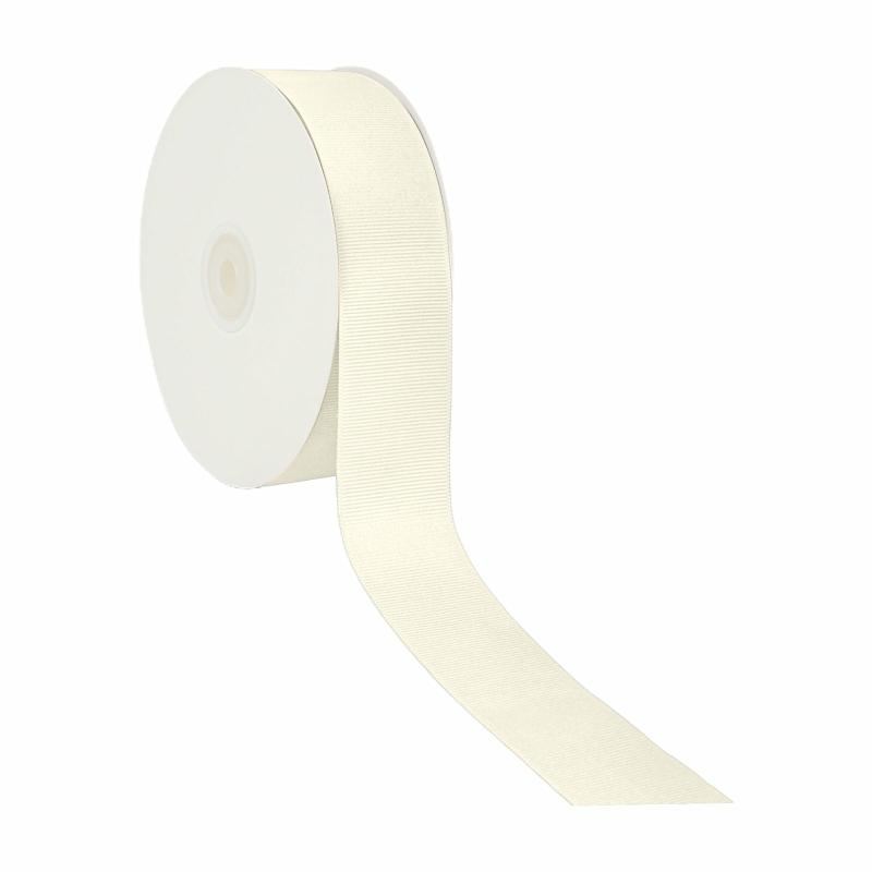 Grosgrain |  1 1/2" Textured Grosgrain Ribbon | Antique White | 50 Yard Roll Grosgrain Grosgrain