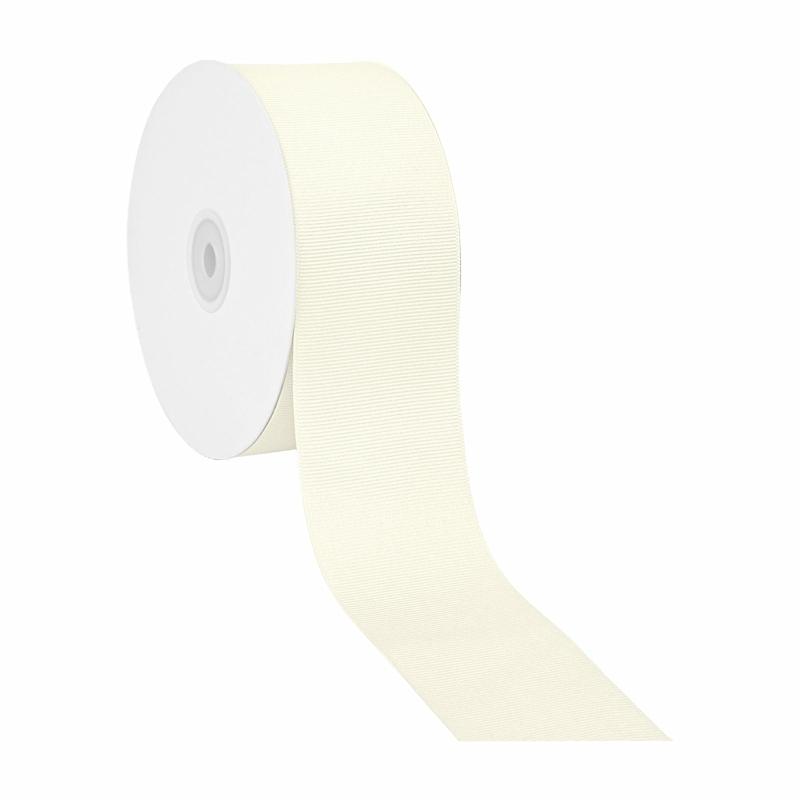 Grosgrain |  2 1/4" Textured Grosgrain Ribbon | Antique White | 50 Yard Roll Grosgrain Grosgrain