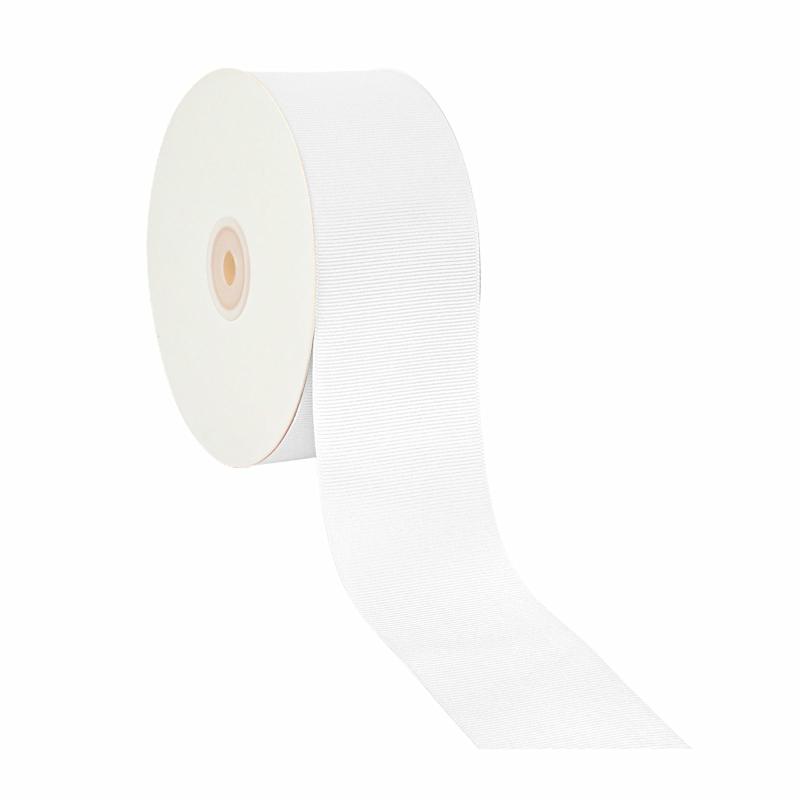 Grosgrain |  2 1/4" Textured Grosgrain Ribbon | White | 50 Yard Roll Grosgrain Grosgrain