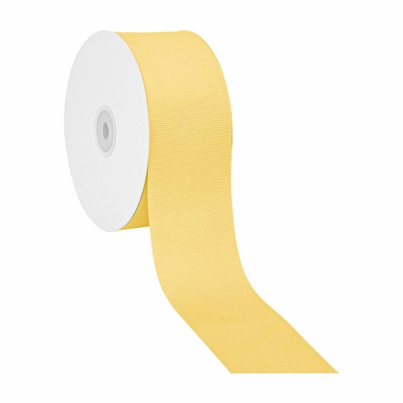 Grosgrain |  2 1/4" Textured Grosgrain Ribbon | Yellow Gold | 50 Yard Roll Grosgrain Grosgrain