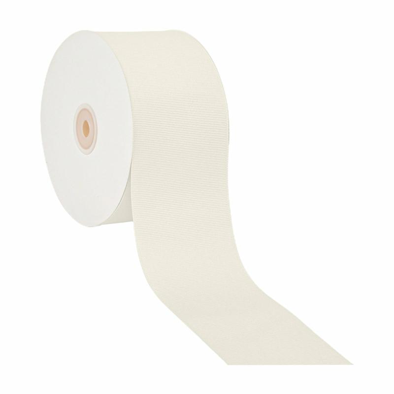 Grosgrain |  3" Textured Grosgrain Ribbon | Antique White | 50 Yard Roll Grosgrain Grosgrain