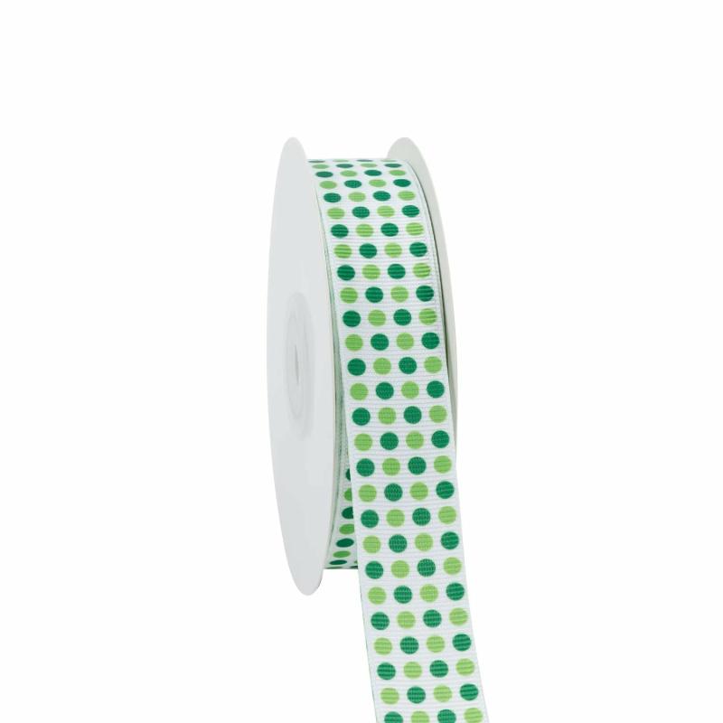 Grosgrain |  7/8" Printed Grosgrain Ribbon | Patty’s Dots | 20 Yard Roll Grosgrain Grosgrain