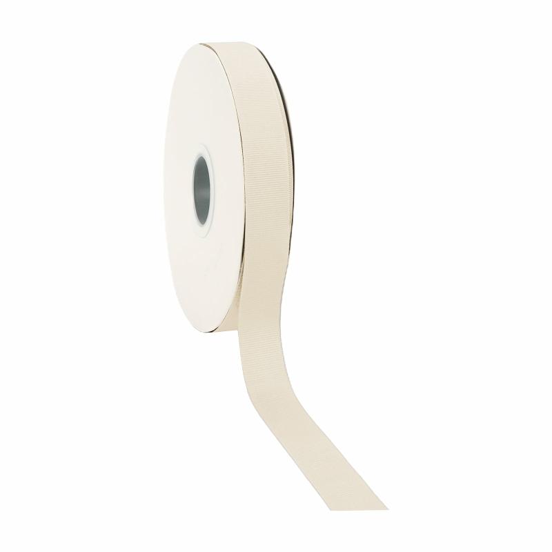 Grosgrain |  7/8" Textured Grosgrain Ribbon | Ivory | 100 Yard Roll Grosgrain Grosgrain