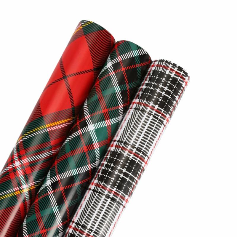 Multi-Packs |  30" X 10′ Holiday Wrapping Paper Bundle | Plaid Red/Black Holiday Holiday