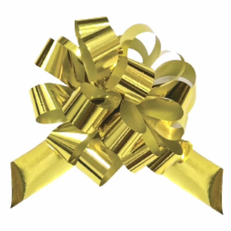 Pullbow |  25-Pcs 7" Metallic Pull Bow | Gold Gift Bows Pullbow