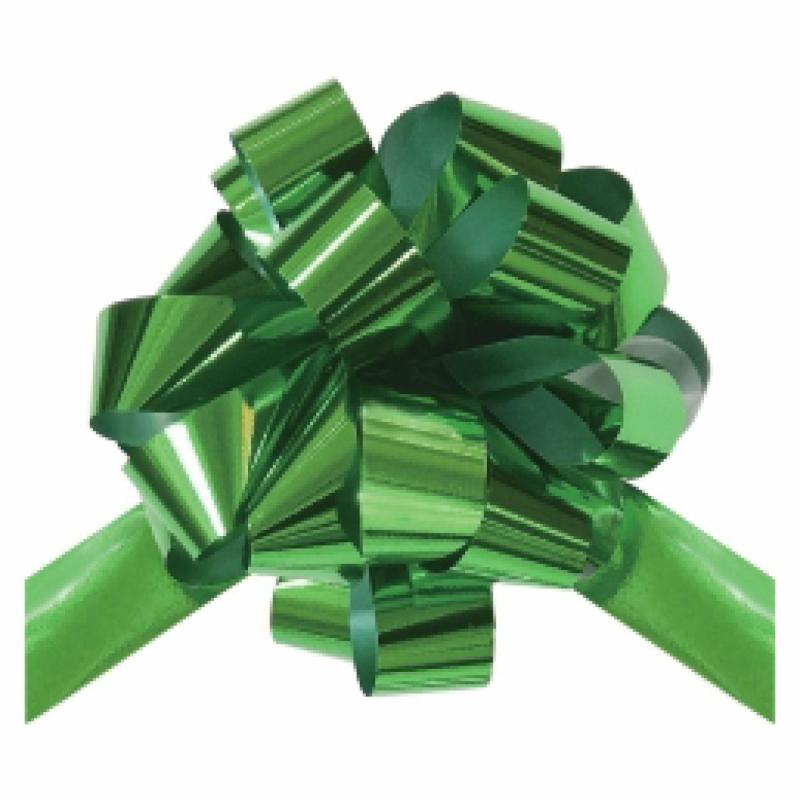 Pullbow |  25-Pcs 7" Metallic Pull Bow | Green Gift Bows Pullbow