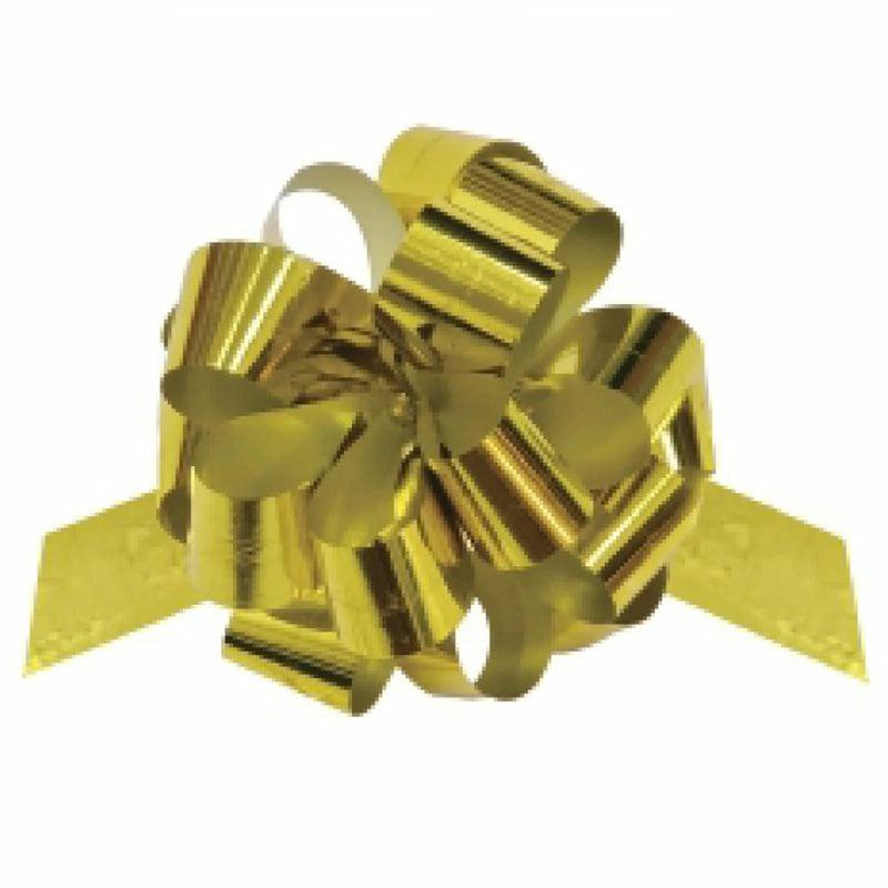 Pullbow |  50-Pcs 6" Metallic Pull Bow | Gold Gift Bows Pullbow