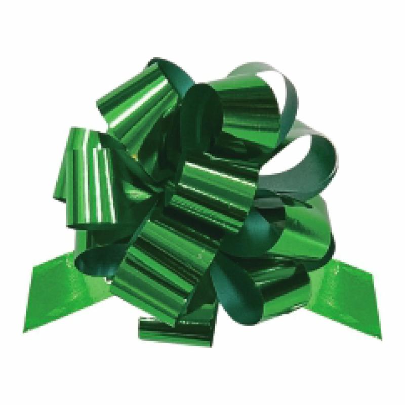 Pullbow |  50-Pcs 6" Metallic Pull Bow | Green Gift Bows Pullbow