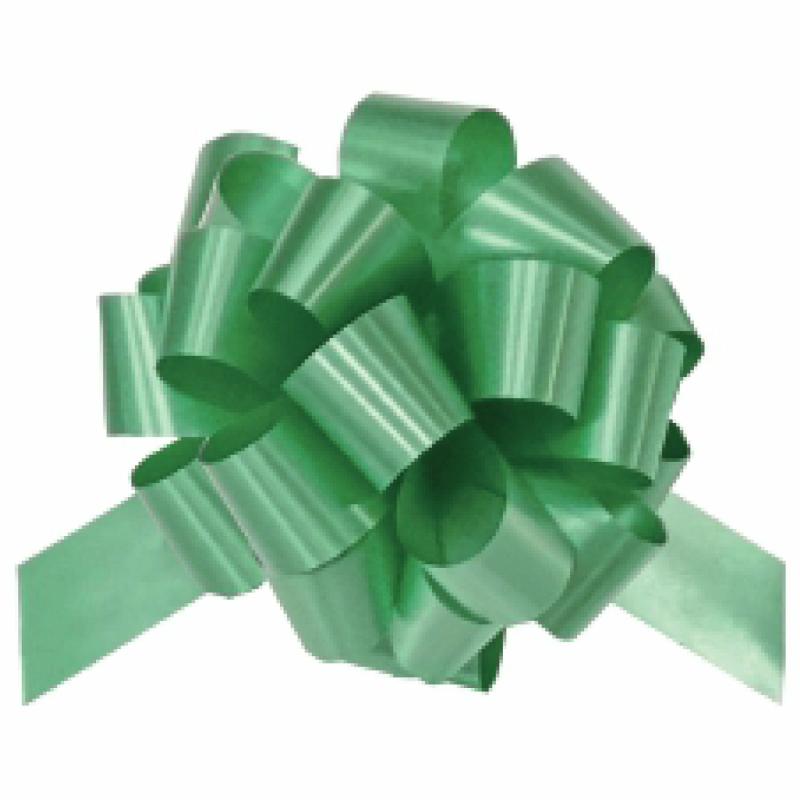 Pullbow |  50-Pcs 6" Poly Pull Bow | Green Gift Bows Pullbow