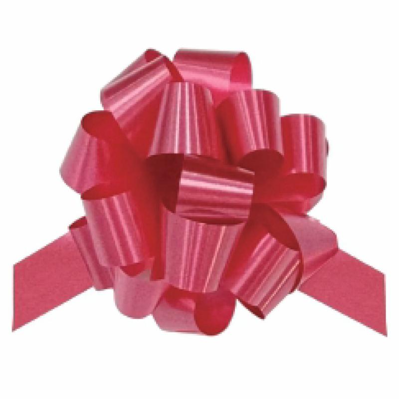 Pullbow |  50-Pcs 6" Poly Pull Bow | Red Gift Bows Pullbow