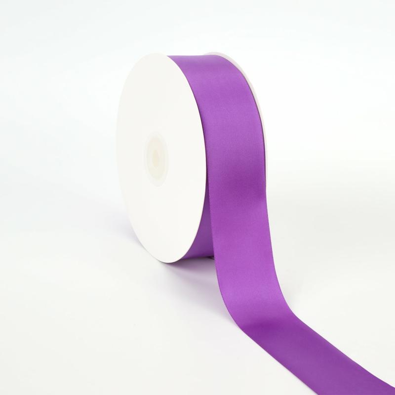 Satin |  1 1/2" Double Face Satin Ribbon | Purple | 50 Yard Roll Ribbon Satin