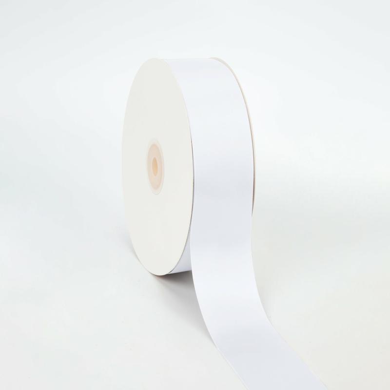 Satin |  1 1/2" Double Face Satin Ribbon | White | 50 Yard Roll Ribbon Satin