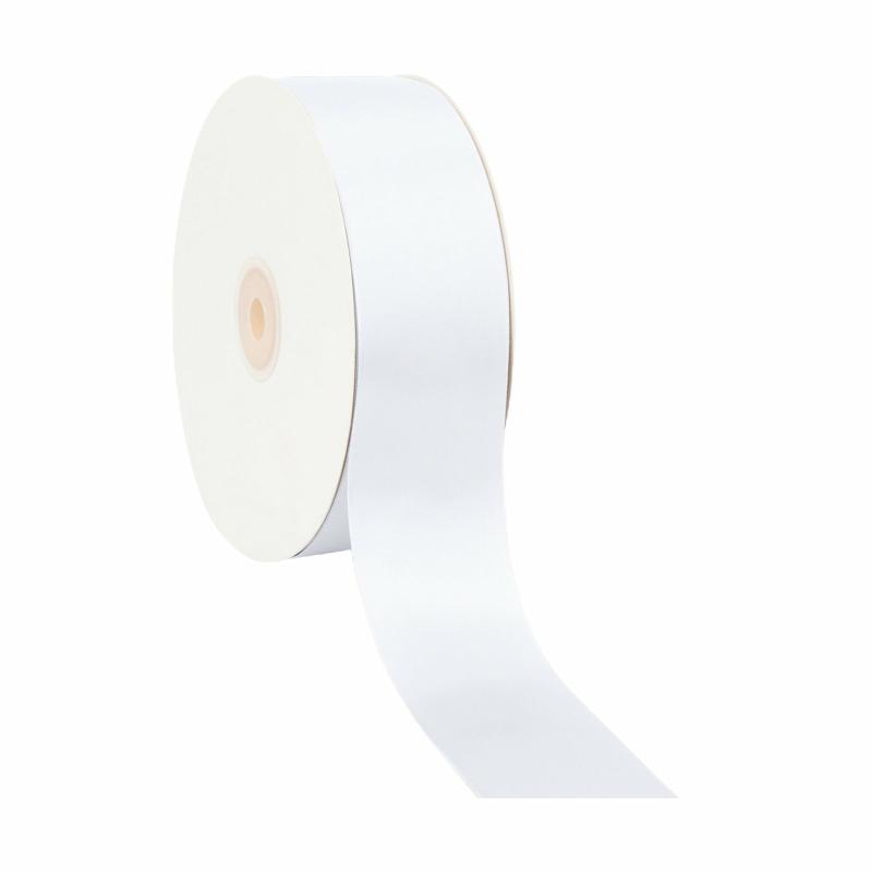 Satin |  2" Double Face Satin Ribbon | White | 25 Yard Roll Ribbon Satin