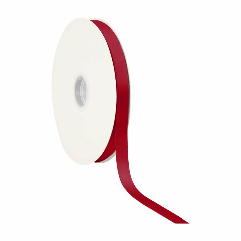 Satin |  5/8" Double Face Satin Ribbon | Scarlet | 100 Yard Roll Ribbon Satin