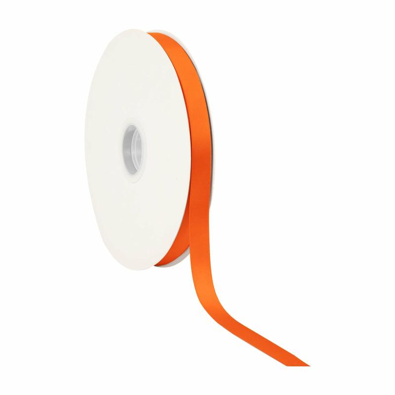 Satin |  5/8" Double Face Satin Ribbon | Torrid Orange | 100 Yard Roll Ribbon Satin