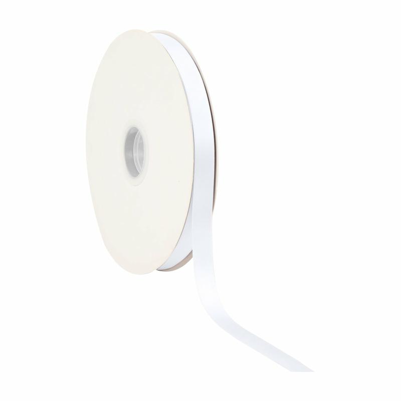 Satin |  5/8" Double Face Satin Ribbon | White | 25 Yard Roll Ribbon Satin