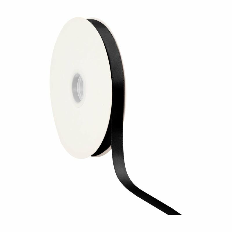 Satin |  5/8" Single Face Satin Ribbon | Black | 100 Yard Roll Ribbon Satin