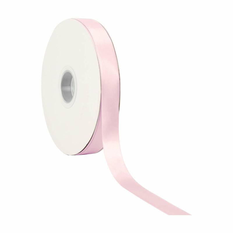 Satin |  5/8" Single Face Satin Ribbon | Lt Pink | 100 Yard Roll Ribbon Satin