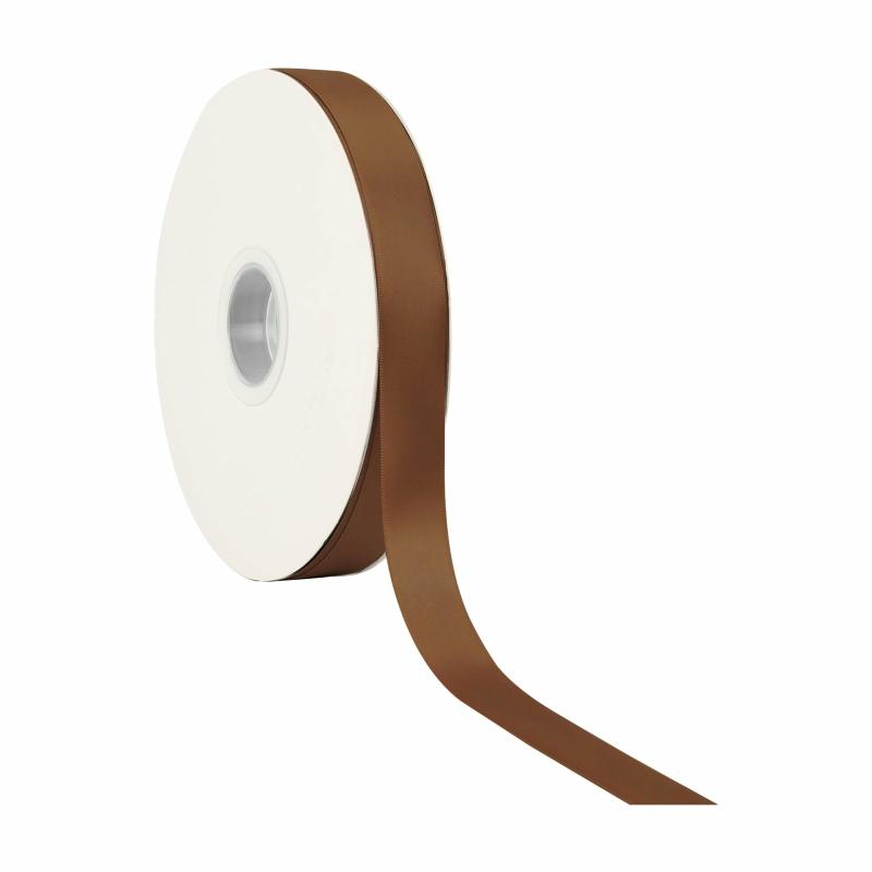 Satin |  7/8" Double Face Satin Ribbon | Brown | 100 Yard Roll Ribbon Satin