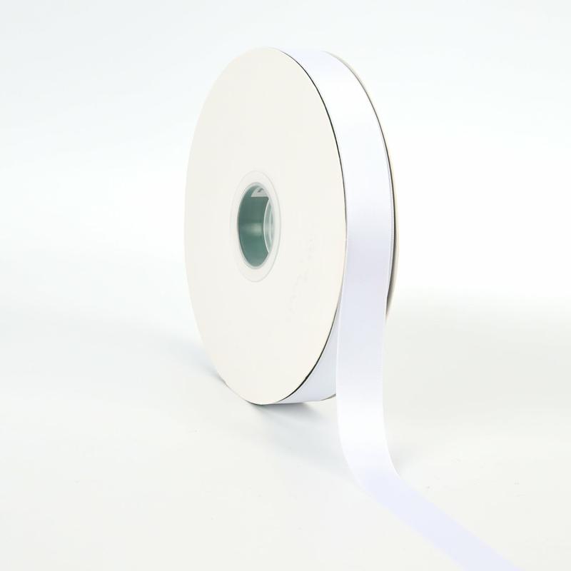 Satin |  7/8" Double Face Satin Ribbon | White | 100 Yard Roll Ribbon Satin