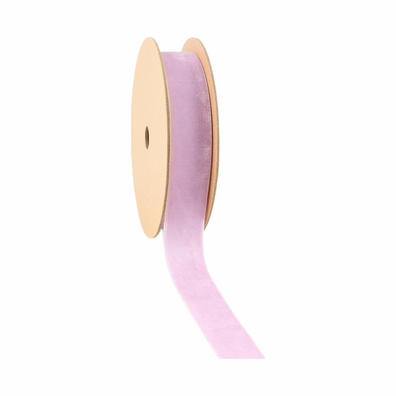 Velvet |  1" Velvet Ribbon | Lavender | 10 Yard Roll Ribbon Velvet