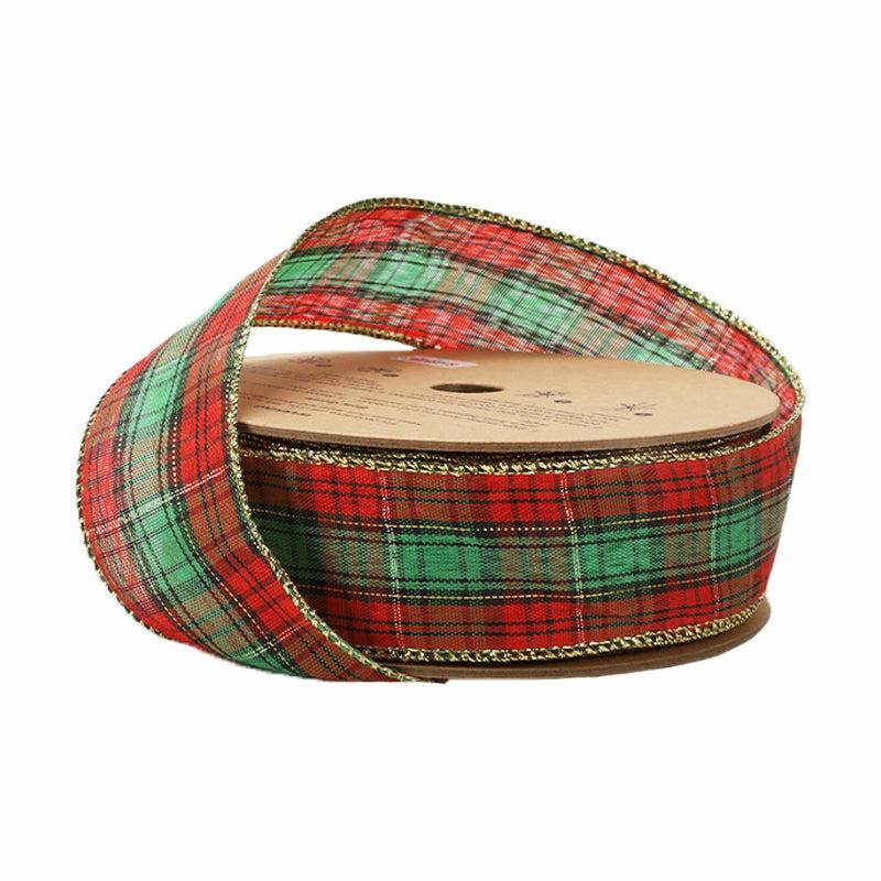 Wired |  1 1/2" Wired Ribbon | Holiday Plaid | 10 Yard Roll Ribbon Wired