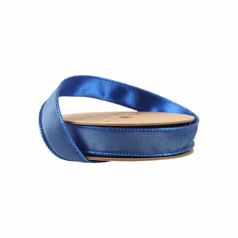 Wired |  1" Reversible Classic Velvet Wired Ribbon | Electric Blue/Shimmer Blue | 10 Yard Roll Ribbon Velvet