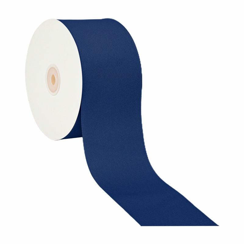 Grosgrain |  3" Textured Grosgrain Ribbon | Navy | 50 Yard Roll Grosgrain Grosgrain