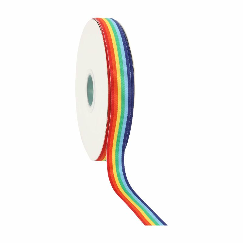 Grosgrain |  7/8" Striped Ribbon | Rainbow | 100 Yard Roll Grosgrain Grosgrain