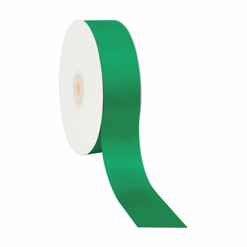 Satin |  1 1/2" Single Face Satin Ribbon | Emerald | 50 Yard Roll Ribbon Satin