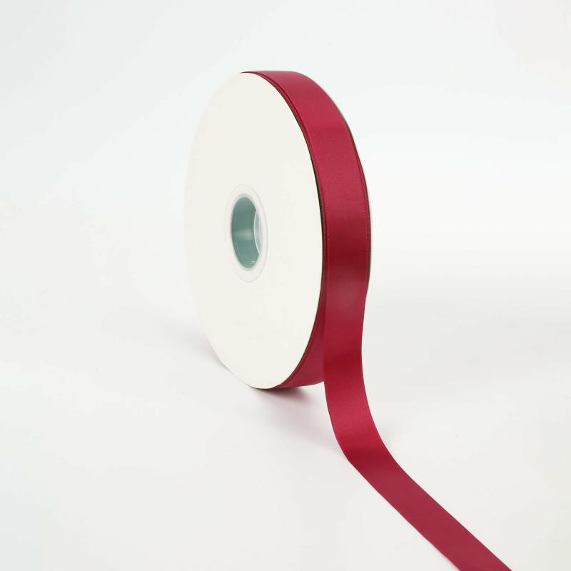 Satin |  7/8" Double Face Satin Ribbon | Scarlet | 100 Yard Roll Ribbon Satin