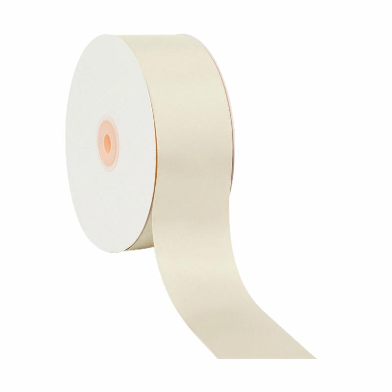 Satin |  2 1/4" Double Face Satin Ribbon | Ivory | 50 Yard Roll Ribbon Satin